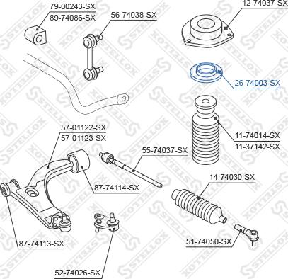 Stellox 26-74003-SX - Rullalaakeri, jousijalkalaakeri inparts.fi