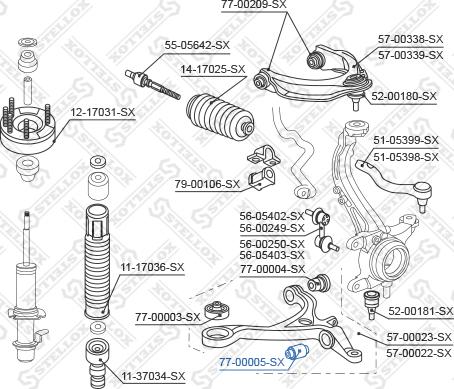 Stellox 77-00005-SX - Tukivarren hela inparts.fi