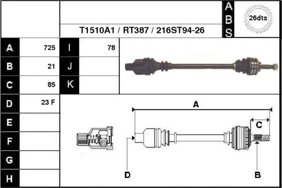 Technika 38216A1 - Vetoakseli inparts.fi