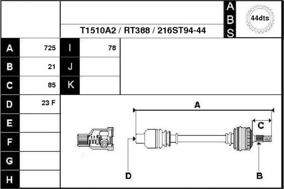 Technika 38216A2 - Vetoakseli inparts.fi