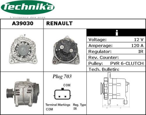 Technika A39030 - Laturi inparts.fi