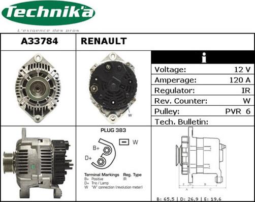 Technika A33784 - Laturi inparts.fi