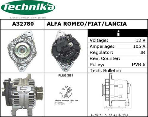 Technika A32780 - Laturi inparts.fi