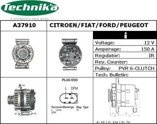 Technika A37910 - Laturi inparts.fi