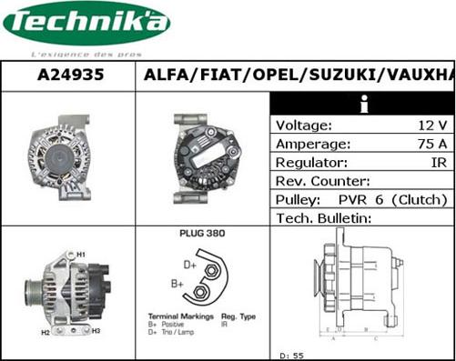 Technika A24935 - Laturi inparts.fi