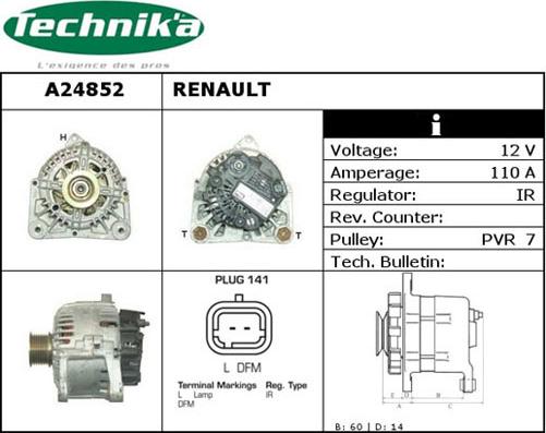 Technika A24852 - Laturi inparts.fi