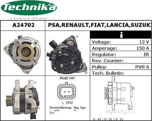 Technika A24702 - Laturi inparts.fi