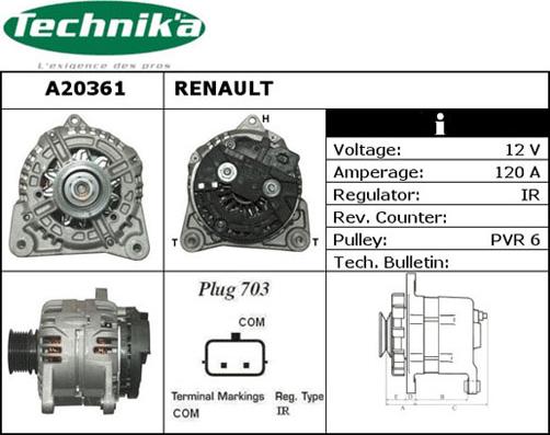 Technika A20361 - Laturi inparts.fi