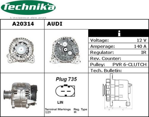 Technika A20314 - Laturi inparts.fi