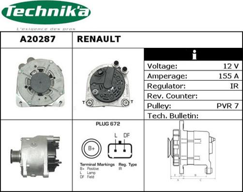 Technika A20287 - Laturi inparts.fi