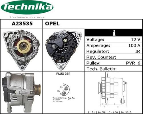 Technika A23535 - Laturi inparts.fi