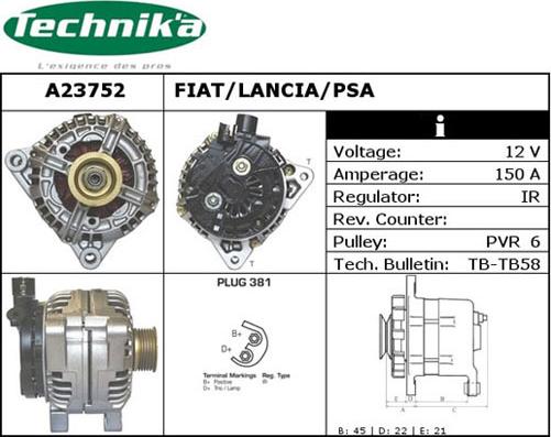 Technika A23752 - Laturi inparts.fi