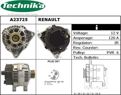 Technika A23725 - Laturi inparts.fi