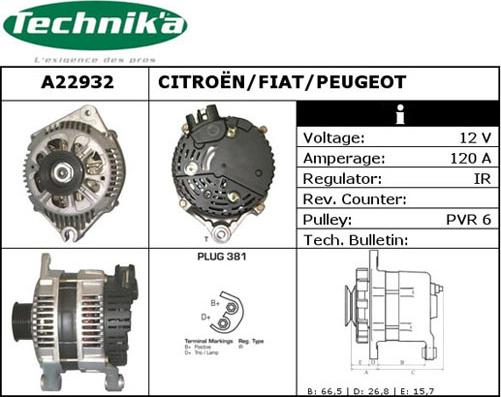 Technika A22932 - Laturi inparts.fi