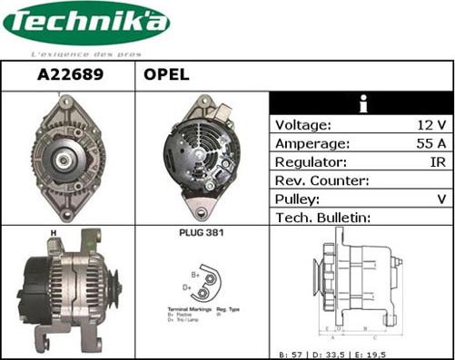 Technika A22689 - Laturi inparts.fi