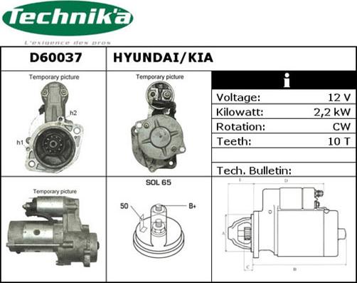 Technika D60037 - Käynnistinmoottori inparts.fi