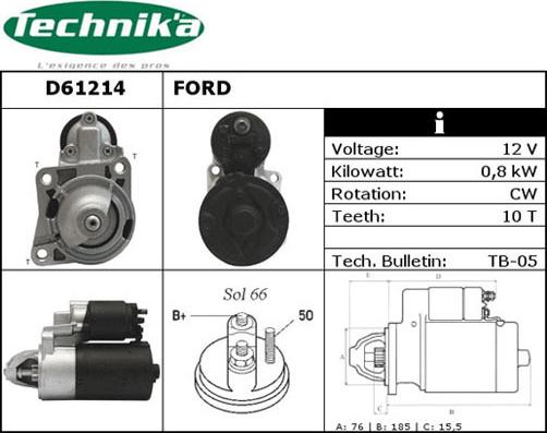 Technika D61214 - Käynnistinmoottori inparts.fi