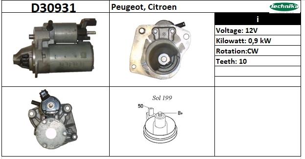 Technika D30931 - Käynnistinmoottori inparts.fi