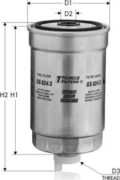 Tecneco Filters GS824/3 - Polttoainesuodatin inparts.fi