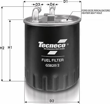 Tecneco Filters GS820/2 - Polttoainesuodatin inparts.fi