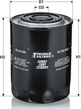 Tecneco Filters OL1003-T - Öljynsuodatin inparts.fi