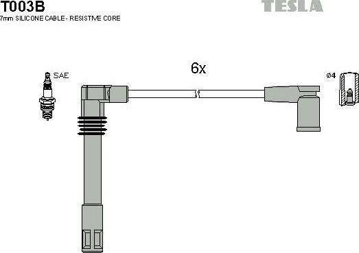 TESLA T003B - Sytytysjohtosarja inparts.fi