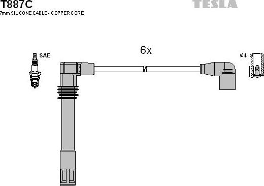 TESLA T887C - Sytytysjohtosarja inparts.fi