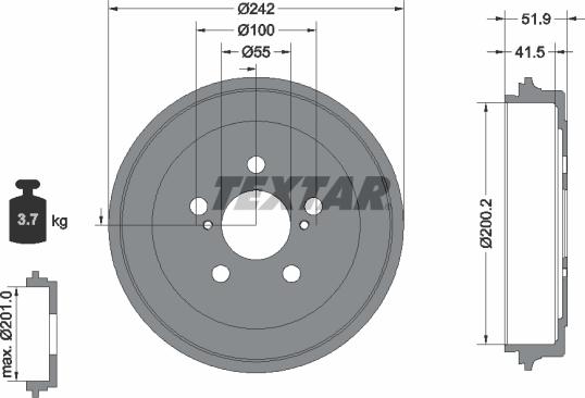 Textar 94049300 - Jarrurumpu inparts.fi