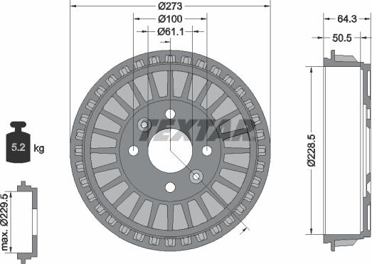 Textar 94046100 - Jarrurumpu inparts.fi