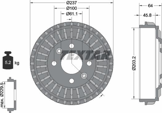 Textar 94046200 - Jarrurumpu inparts.fi