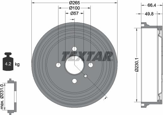 Textar 94048700 - Jarrurumpu inparts.fi