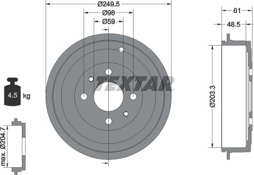 Textar 94019900 - Jarrurumpu inparts.fi