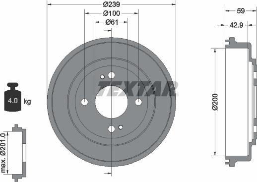 Textar 94015300 - Jarrurumpu inparts.fi