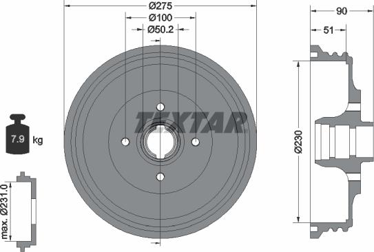 Textar 94018900 - Jarrurumpu inparts.fi