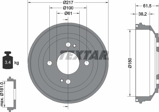 Textar 94017500 - Jarrurumpu inparts.fi