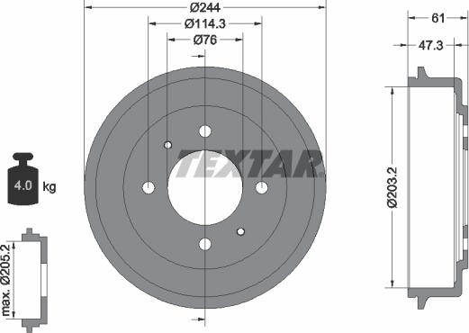 Textar 94034900 - Jarrurumpu inparts.fi