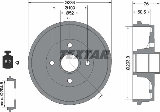 Textar 94033800 - Jarrurumpu inparts.fi