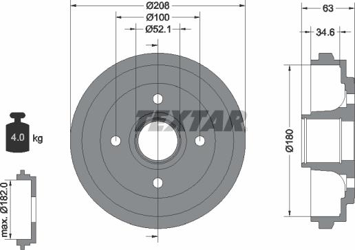 Textar 94023900 - Jarrurumpu inparts.fi