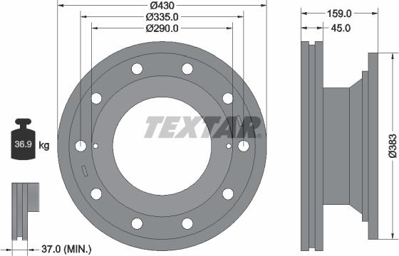 Textar 93095900 - Jarrulevy inparts.fi