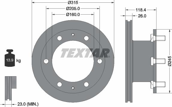 Textar 93084600 - Jarrulevy inparts.fi