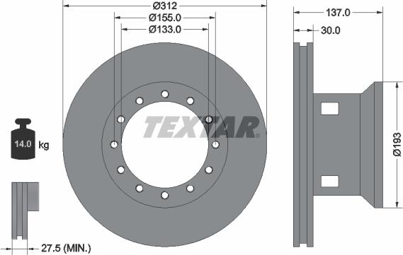 Textar 93084200 - Jarrulevy inparts.fi