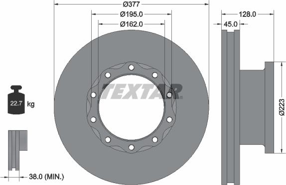 Textar 93086900 - Jarrulevy inparts.fi