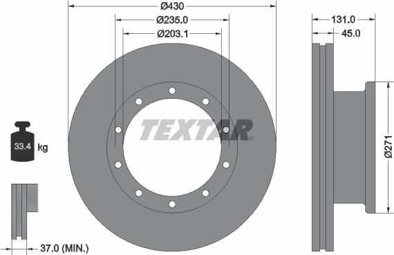 Textar 93086800 - Jarrulevy inparts.fi