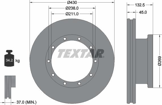 Textar 93087900 - Jarrulevy inparts.fi