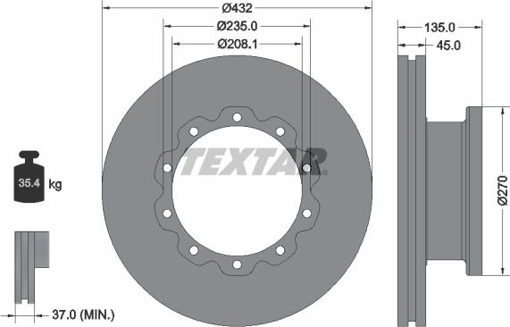 Textar 93087000 - Jarrulevy inparts.fi