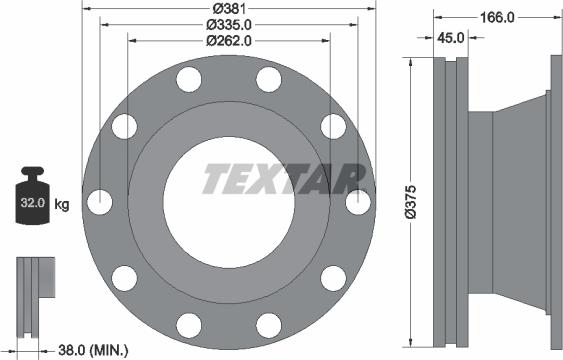 Textar 93192500 - Jarrulevy inparts.fi