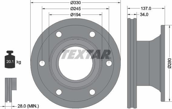 Textar 93192200 - Jarrulevy inparts.fi