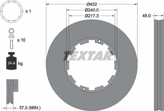 Textar 93145600 - Jarrulevy inparts.fi