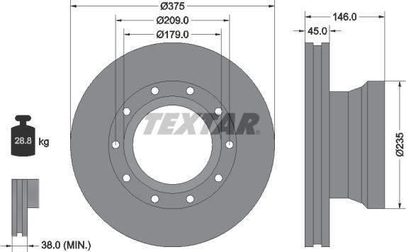 Textar 93142800 - Jarrulevy inparts.fi