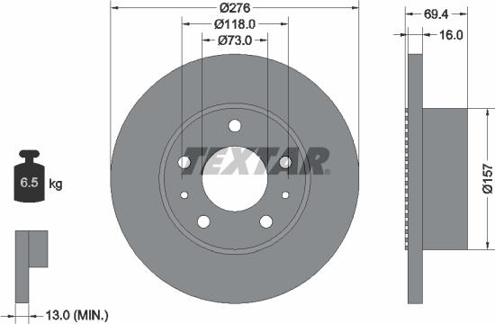 Textar 93104800 - Jarrulevy inparts.fi